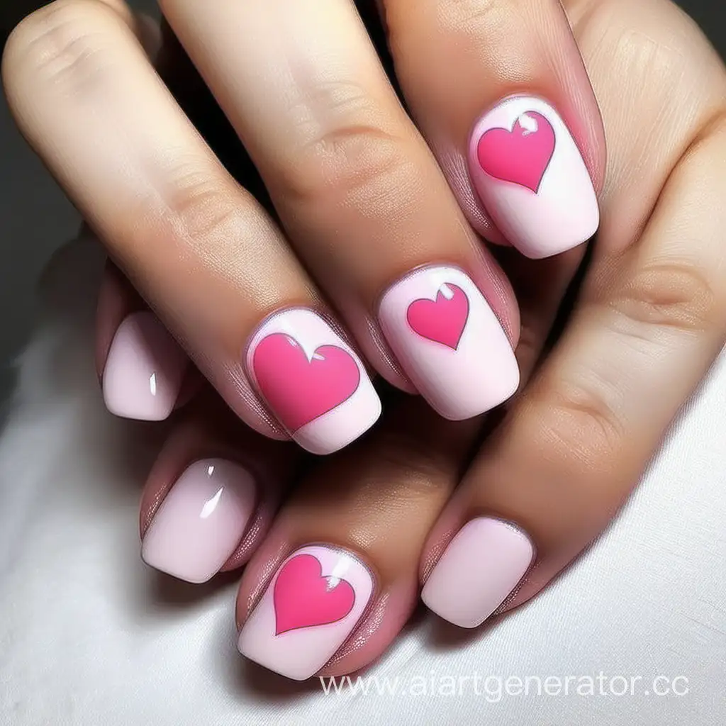 Chic-Nude-Manicure-with-Playful-Pink-Hearts-for-Trendy-Teenagers