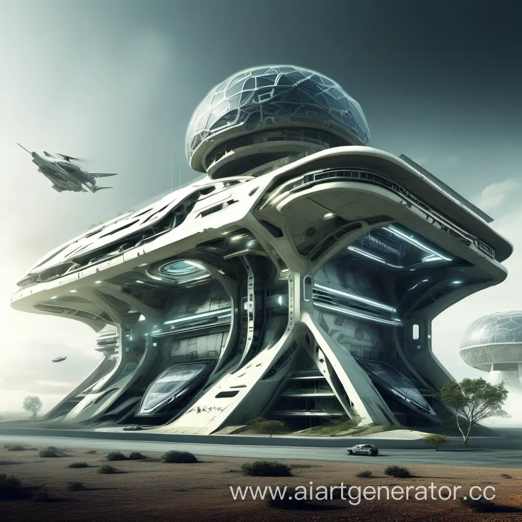 военное фантастическое здание будущего