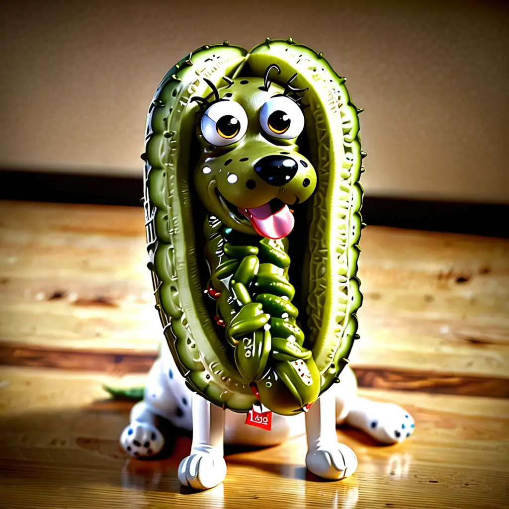 Adorable Pickle Dog with Playful Charm