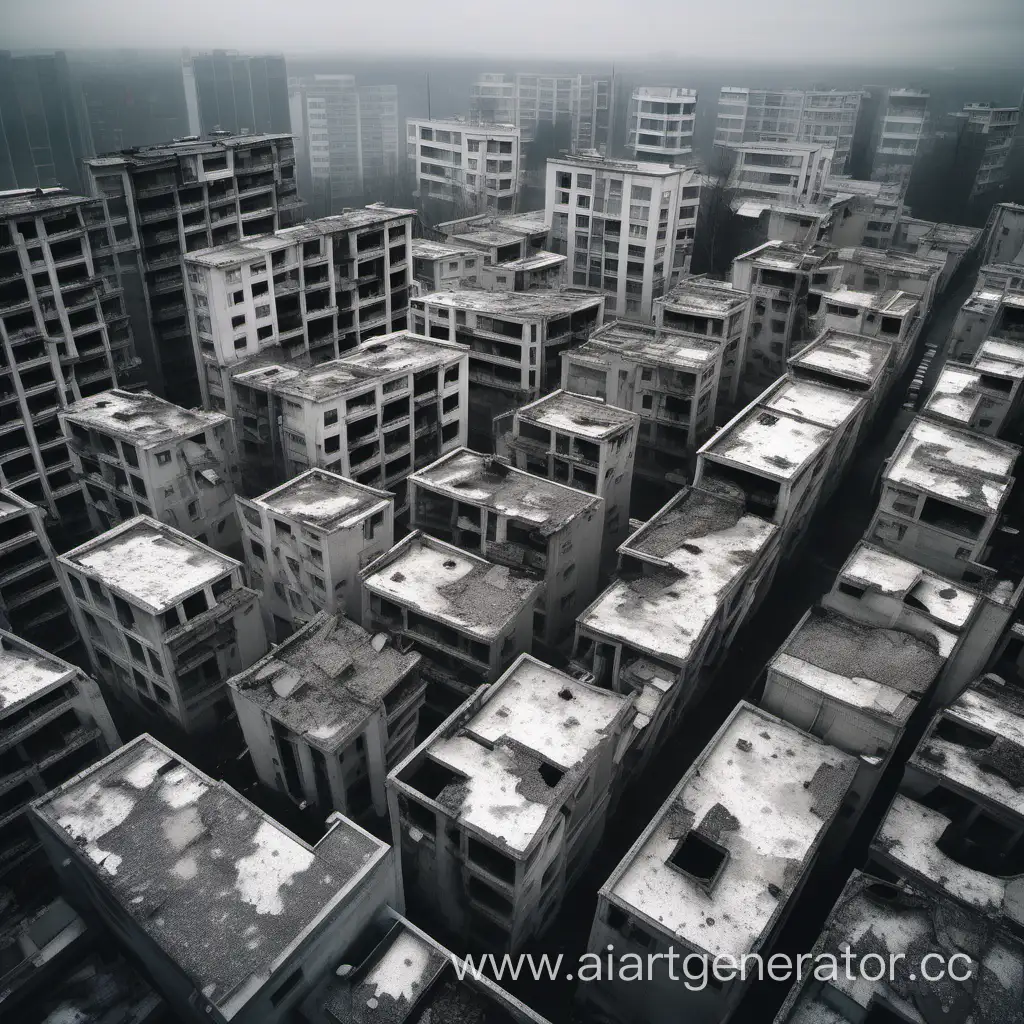 Abandoned-Cityscape-Rainy-Day-View-of-Desolate-Concrete-Buildings