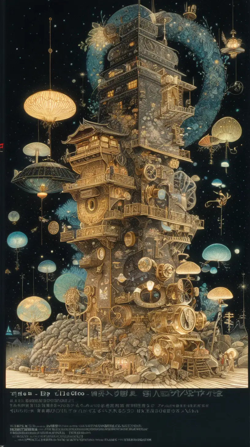 Ethereal Glamor Microscopic Diorama in TimeLapse with Japanese Anime Vibe