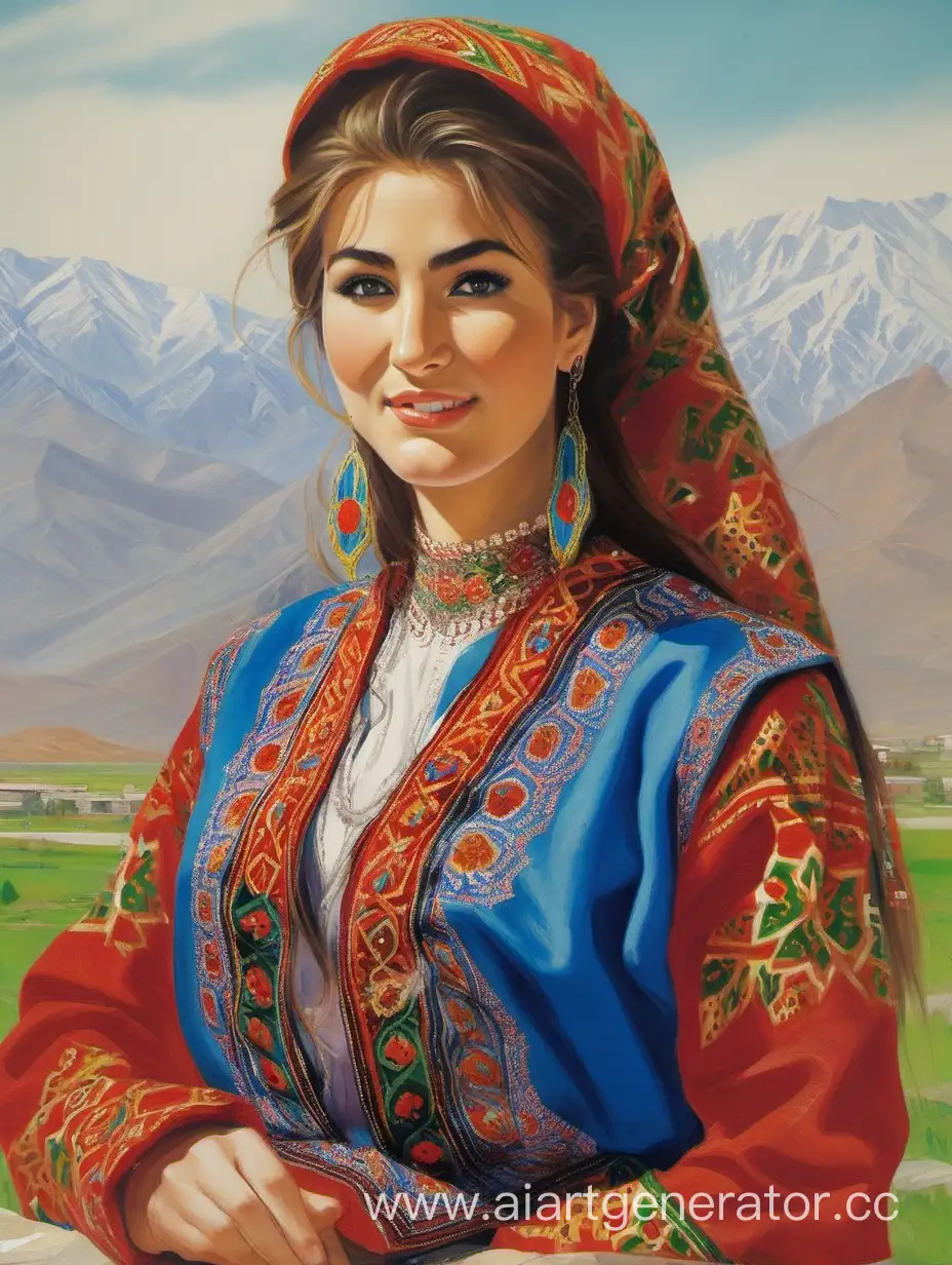 Vibrant-Spring-Portrait-Tajik-Girl-in-Traditional-Attire