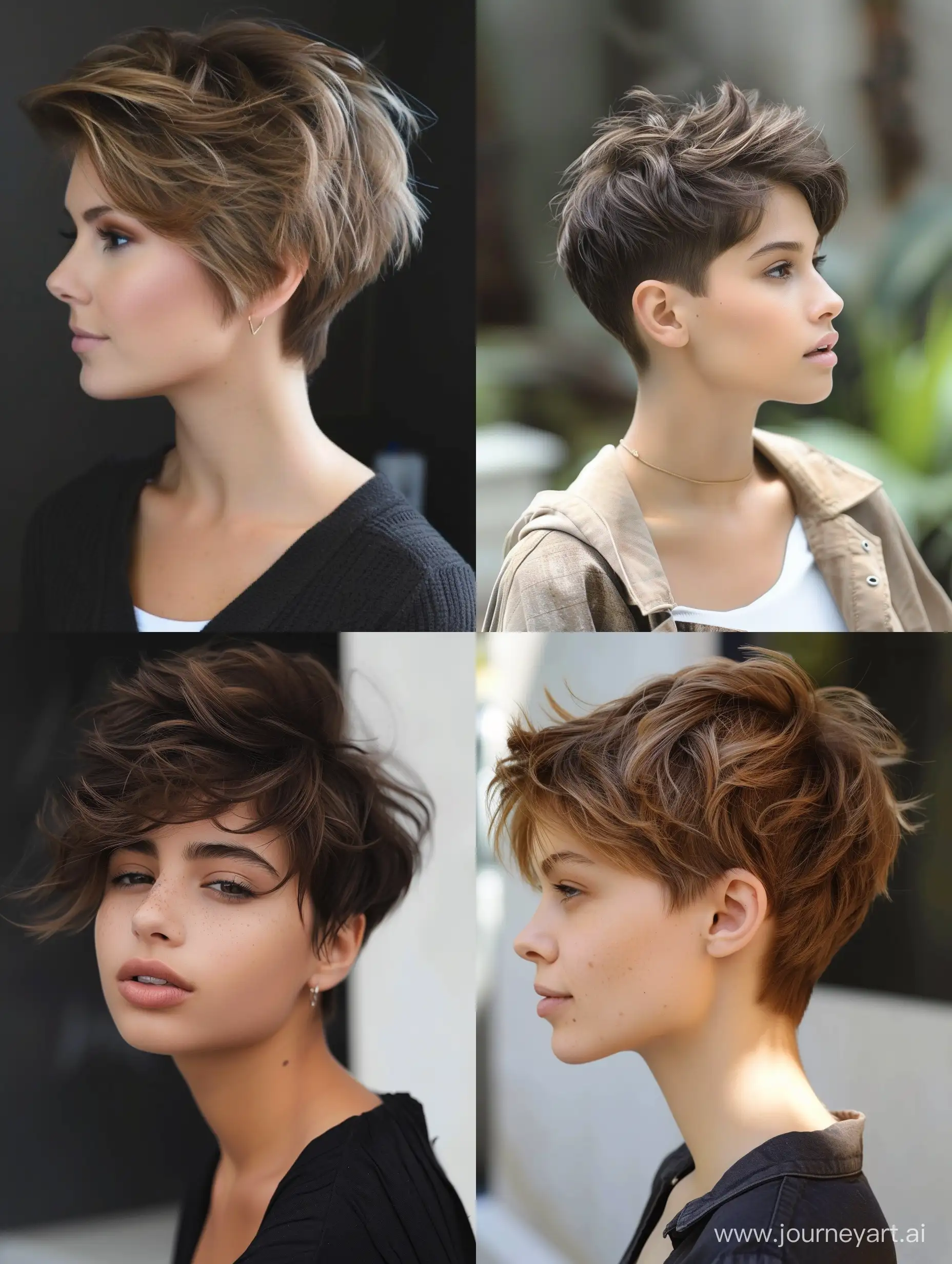 trendy layered short haircuts for thick hair 2024