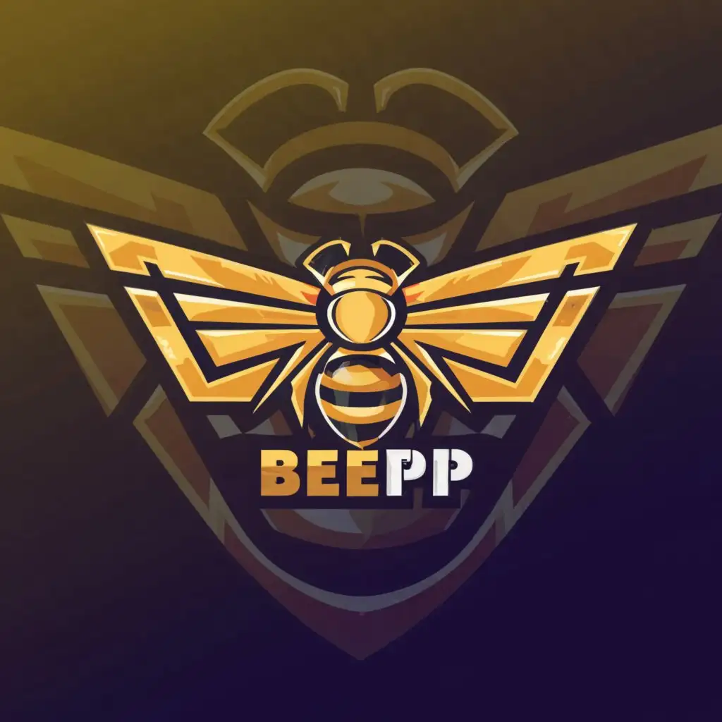 a logo design,with the text "Bee PvP", main symbol:logo,Moderate,clear background