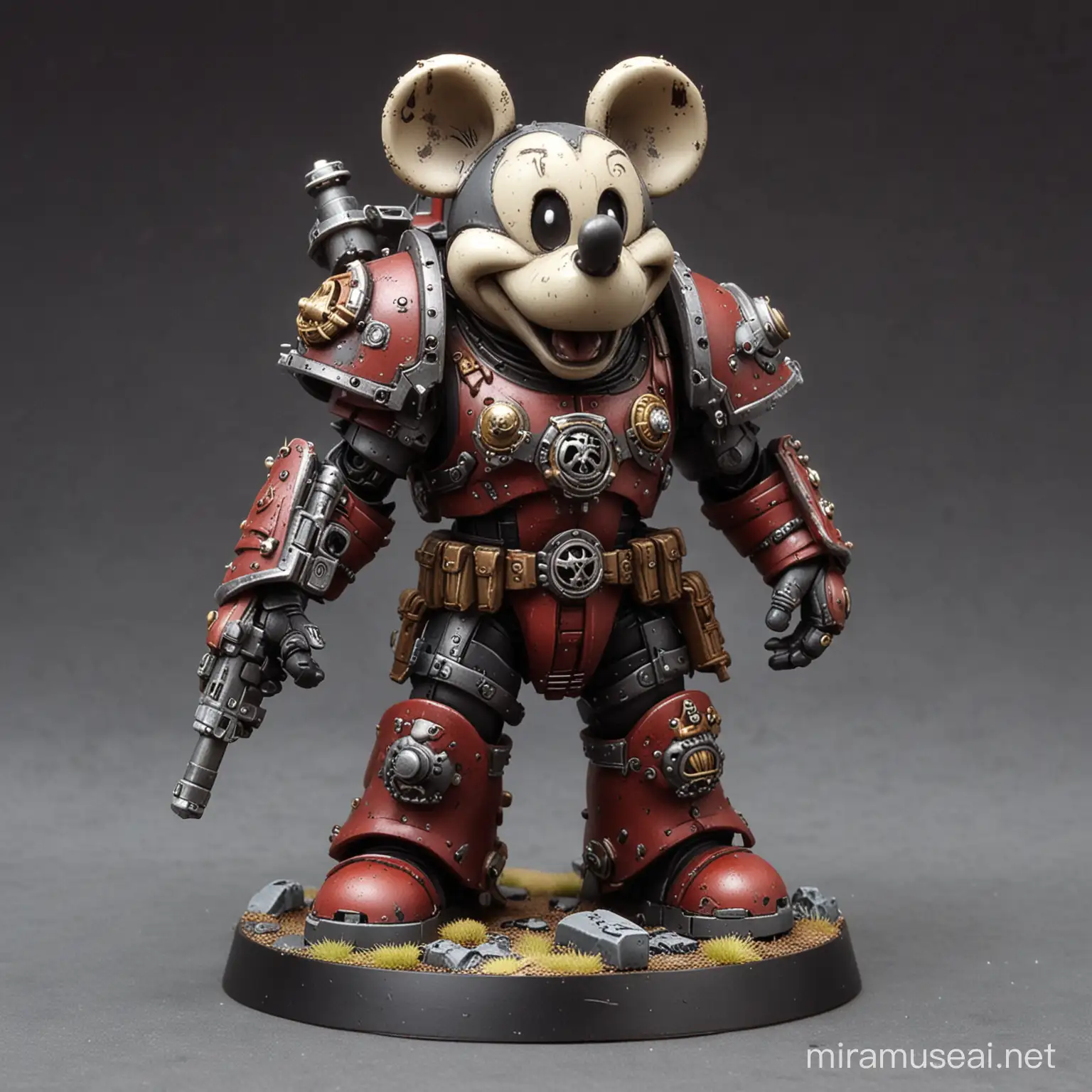 Mickey Mouse in Alpha Legion Warhammer 40k Powered Armour Art