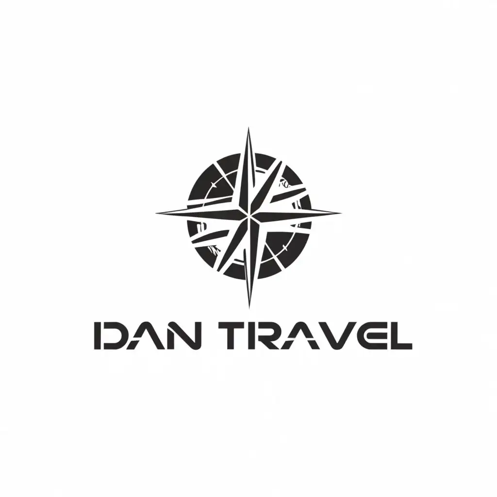 LOGO-Design-for-Dan-Travel-Compass-Speed-with-Bus-Element-on-a-Clear-Background