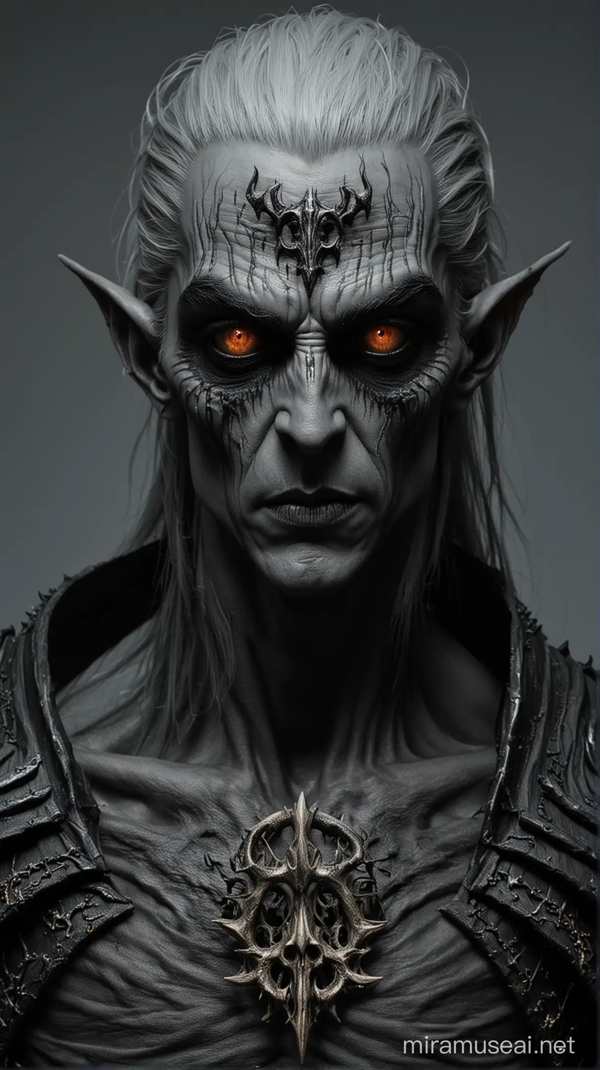 DarknessInfected Undead High Elf with Black Demon Eyes