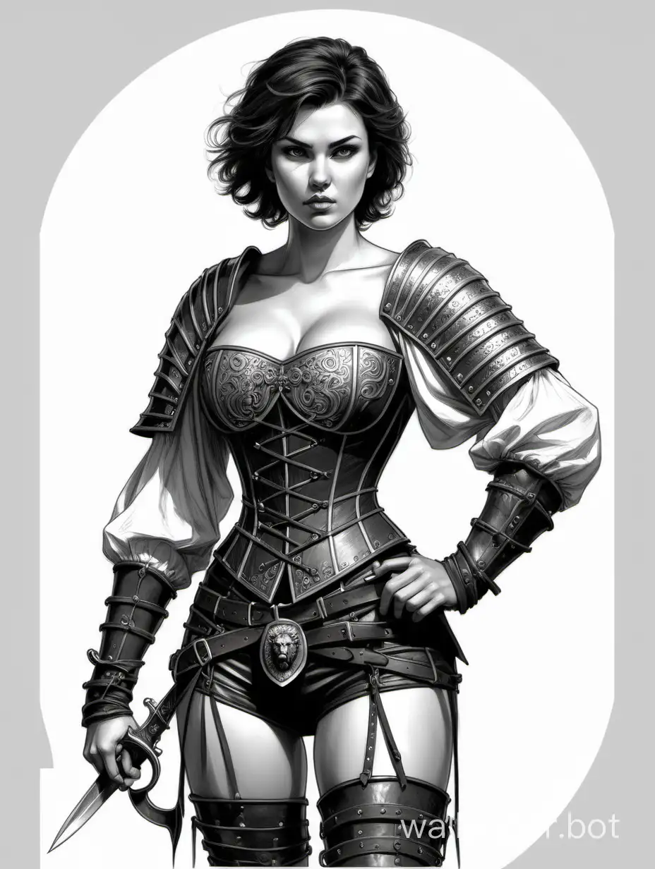 Russian-Female-Warrior-Yekaterina-Shpitsa-Darkhaired-Fighter-with-Medieval-Weapon-in-Leather-Corset