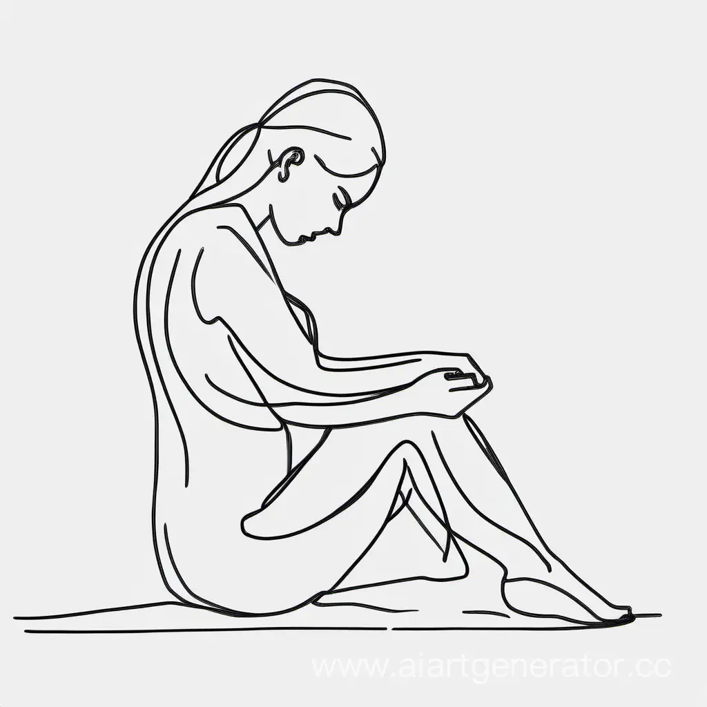 Reluctant-Girl-Sitting-for-Continuous-Line-Drawing-Massage