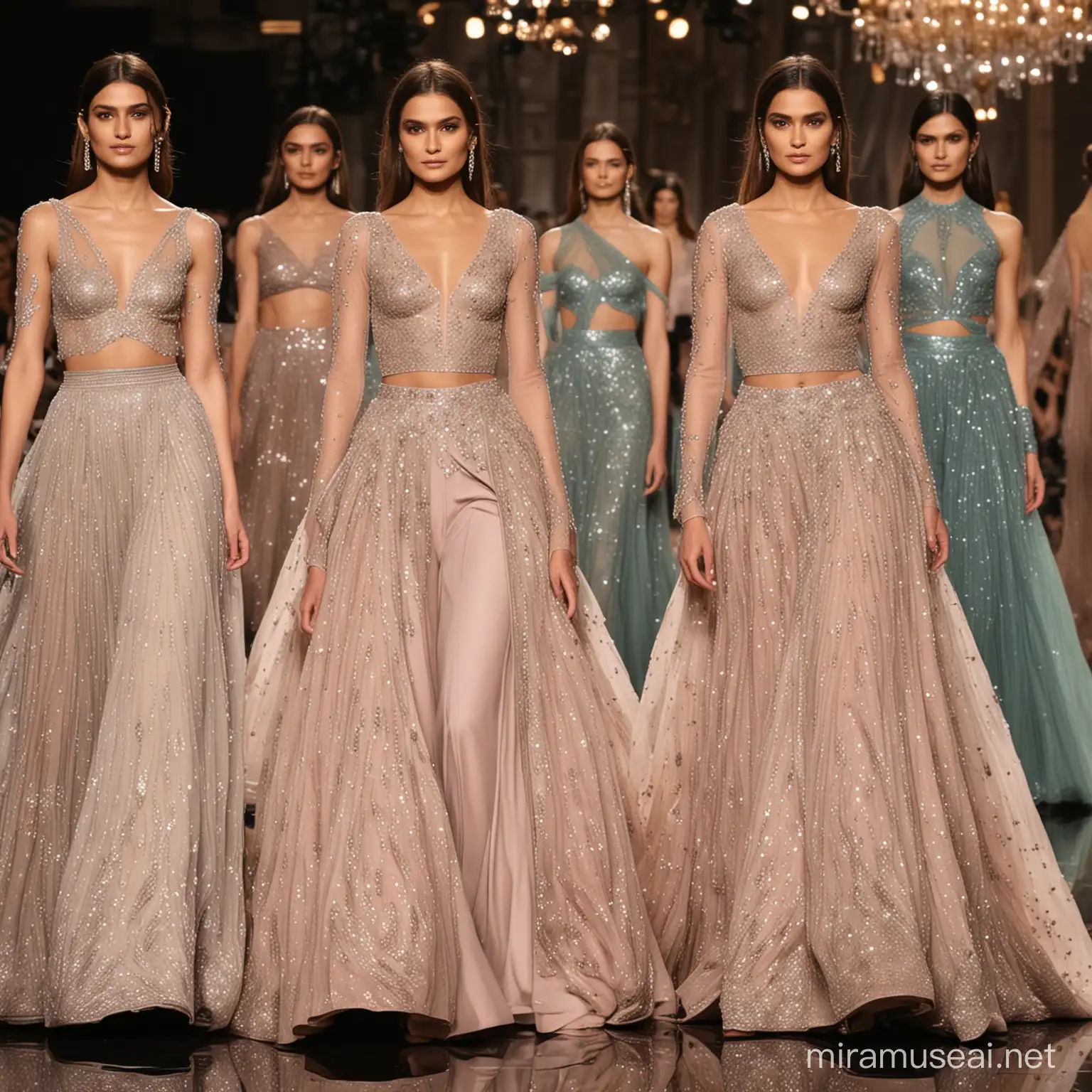 A realistic collaboration between Manish Malhotra and Elie Saab (show products and both designers' aesthetic)