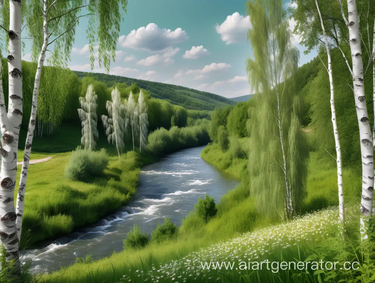 Hyperrealistic-Ukrainian-Nature-Serene-River-Green-Hills-and-White-Birches-in-4K
