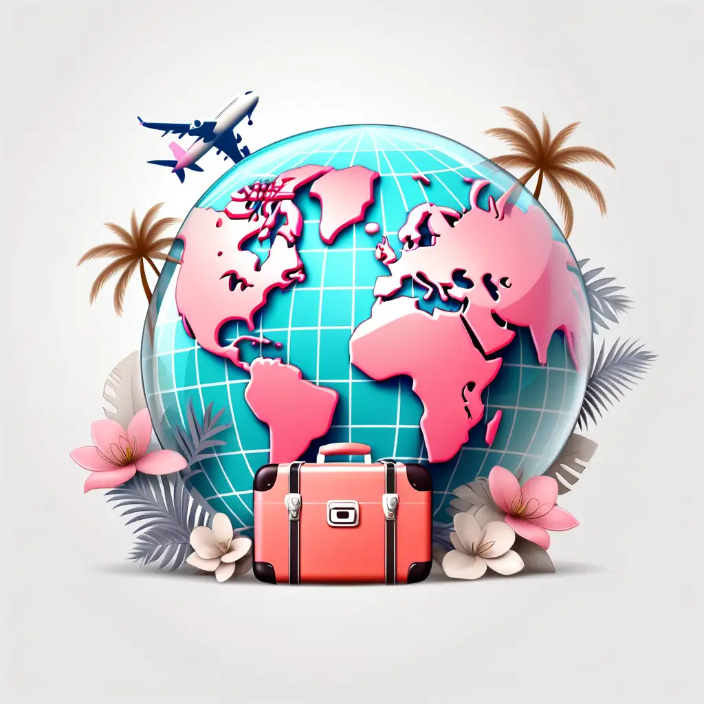 a pretty girly logo for a travel agency called travel junkies transparent background