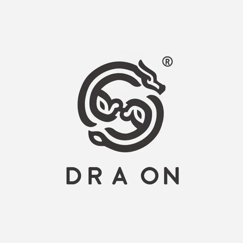 a logo design,with the text "dragon", main symbol:chinese dragon in a circle,Minimalistic,clear background