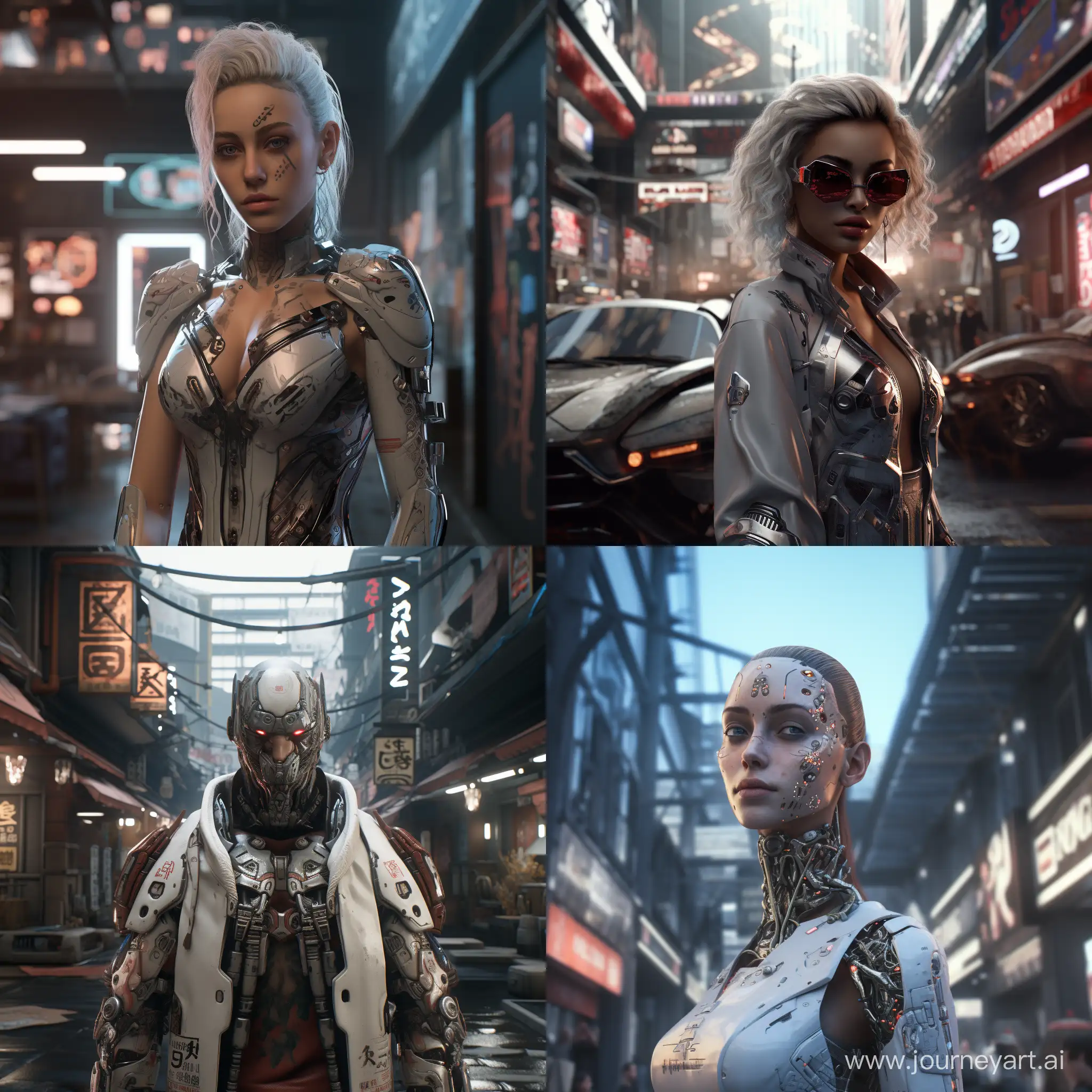 Futuristic-Cyberpunk-Cityscape-with-White-Knight-in-8K-VRay-Rendering