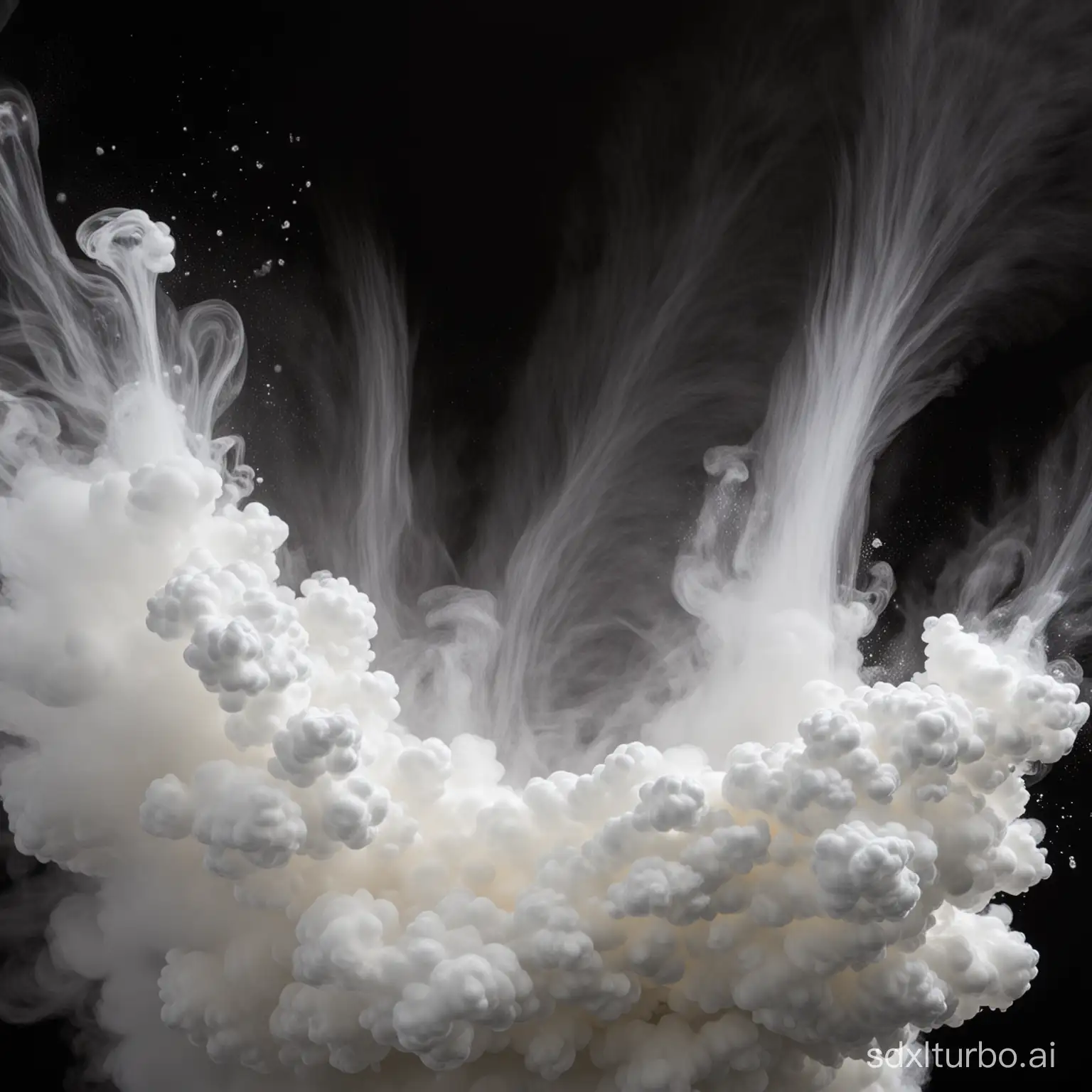 High quality,liquid nitrogen heat treatment,cold mist,detailed close-up,black background.
