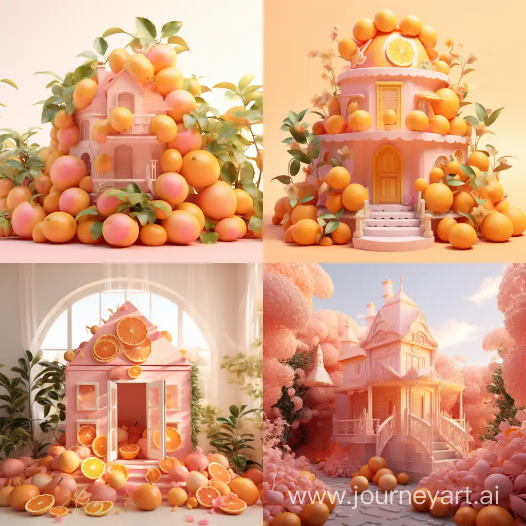 Artistic-Orange-House-Creation-in-Cream-Pink-Color