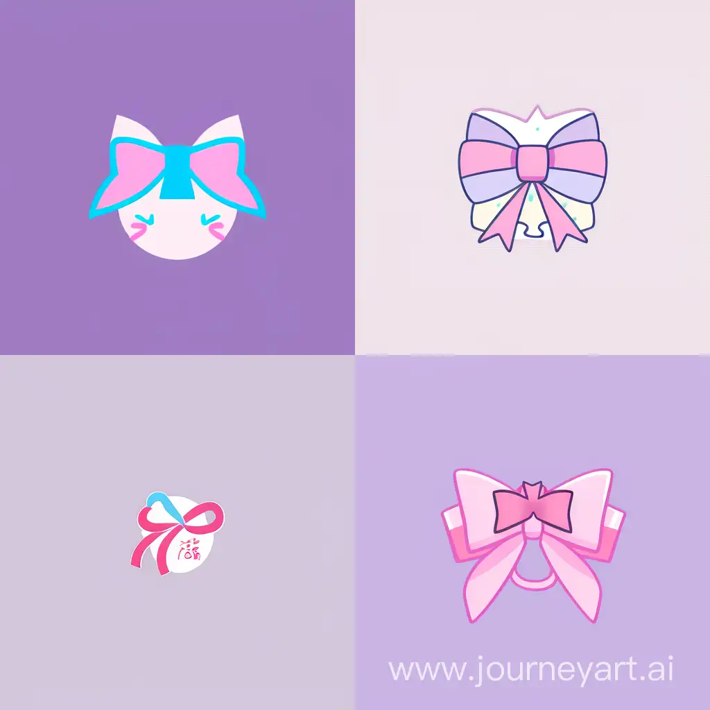 minimalist cute logo, ribbon, single colour