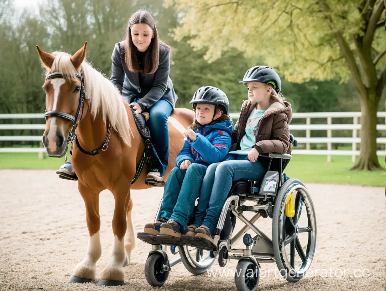 Children-on-Wheelchair-Participating-in-Equine-Therapy