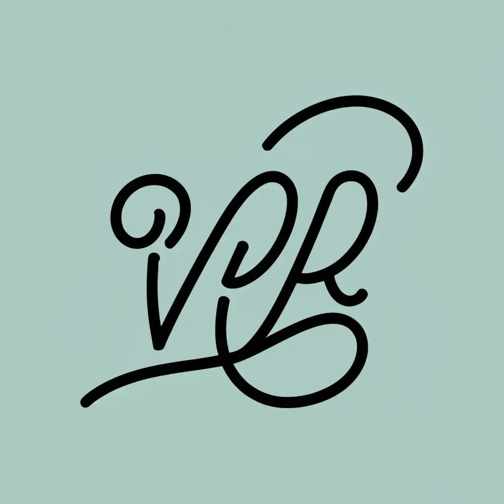 logo, make a logo with cursive writing of vpr in uppercase letters with white background, with the text "vpr", typography