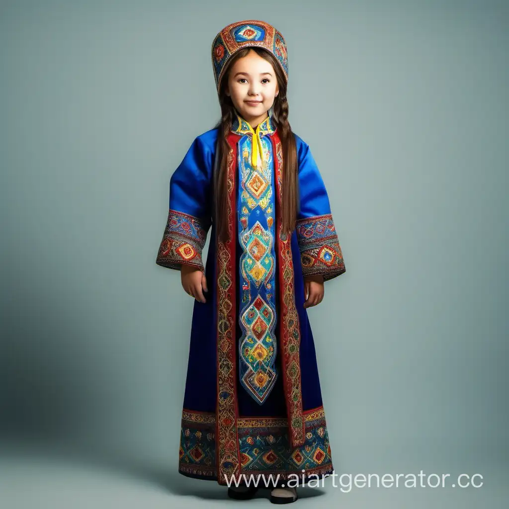 Kazakh-Girl-in-Traditional-Costume-Cultural-Elegance-Captured