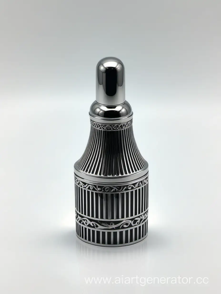 Zamac Perfume decorative ornamental long cap,   LINES metallizing finish