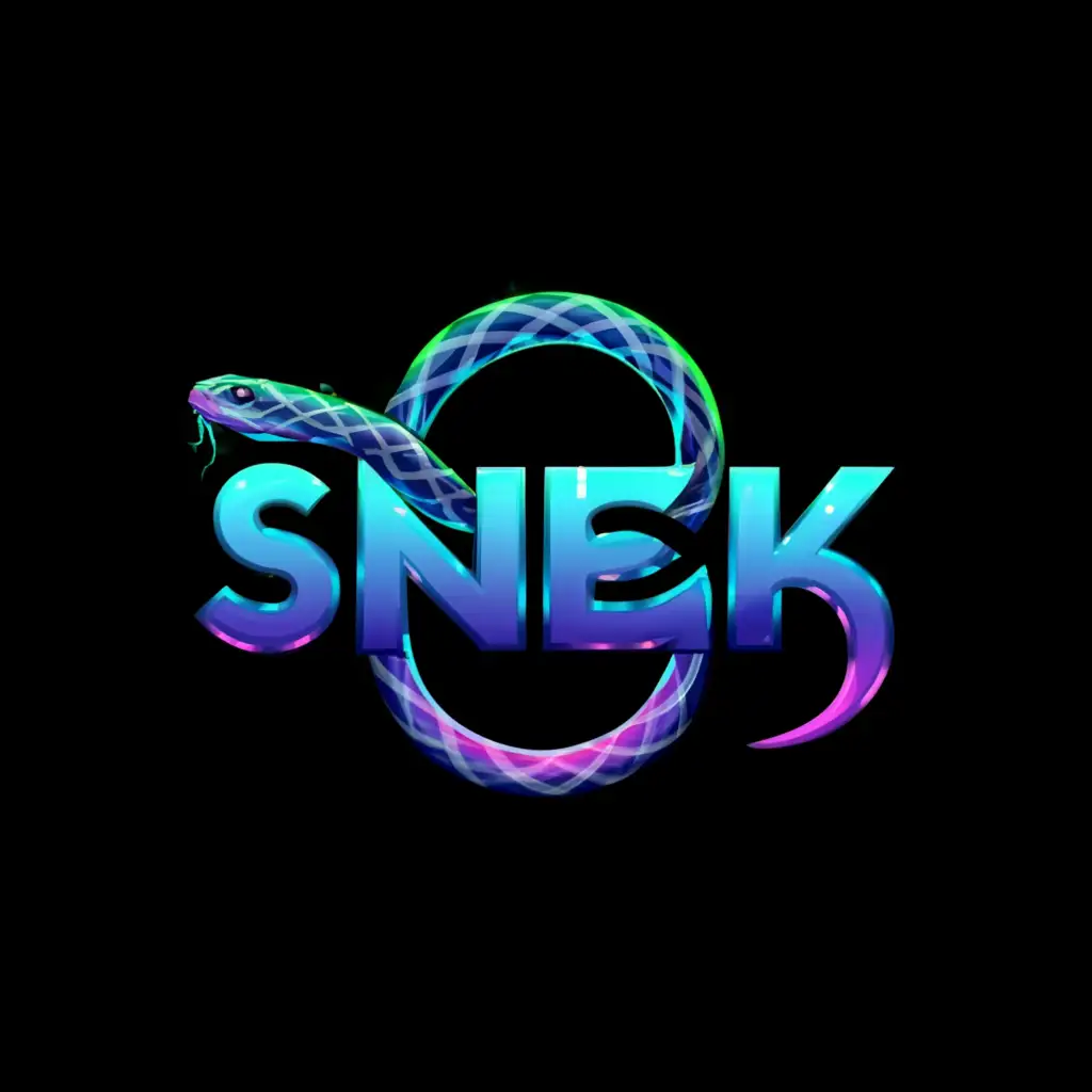 a logo design,with the text "Snek", main symbol:Giant snake,Moderate,be used in Religious industry,clear background