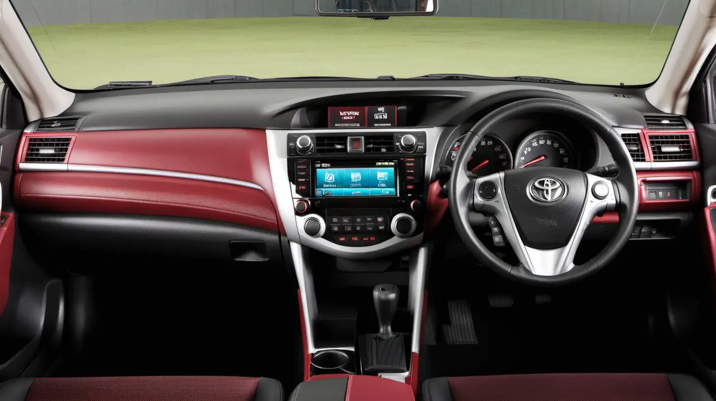 Red Toyota Aurion 2015 Speeding on Dashboard