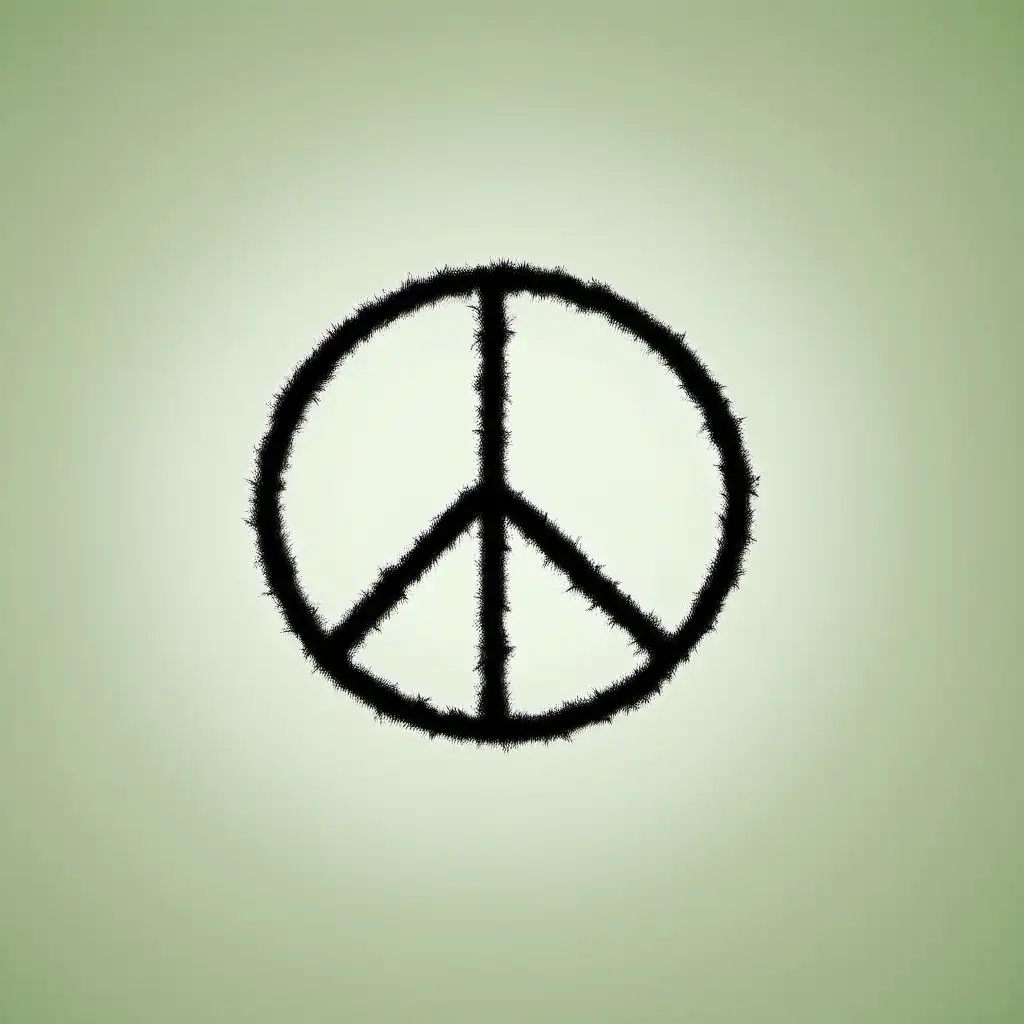 Peace Symbol on Solid Background