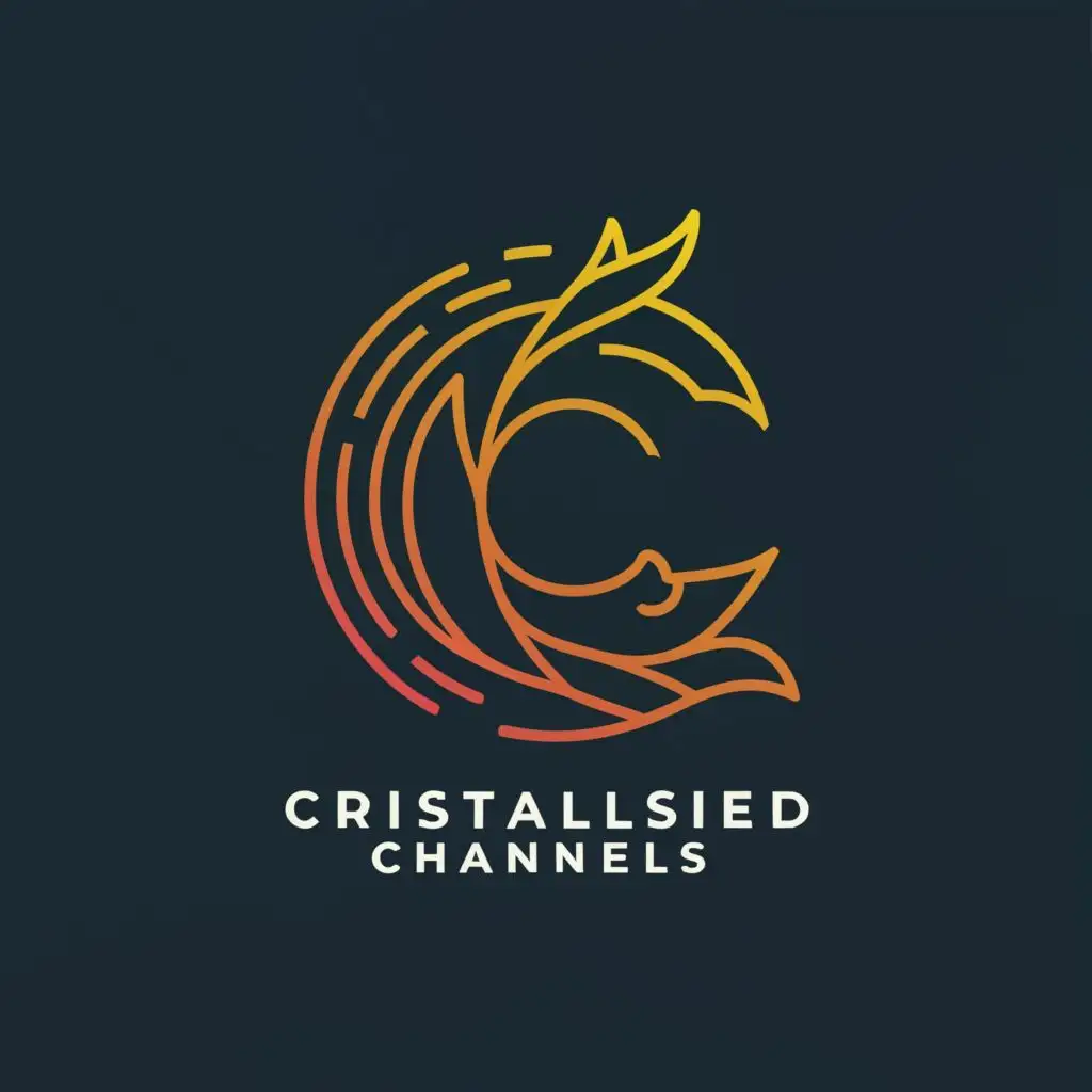 logo, Phoenix, letter C, with the text "Cristallised Channels", typography
