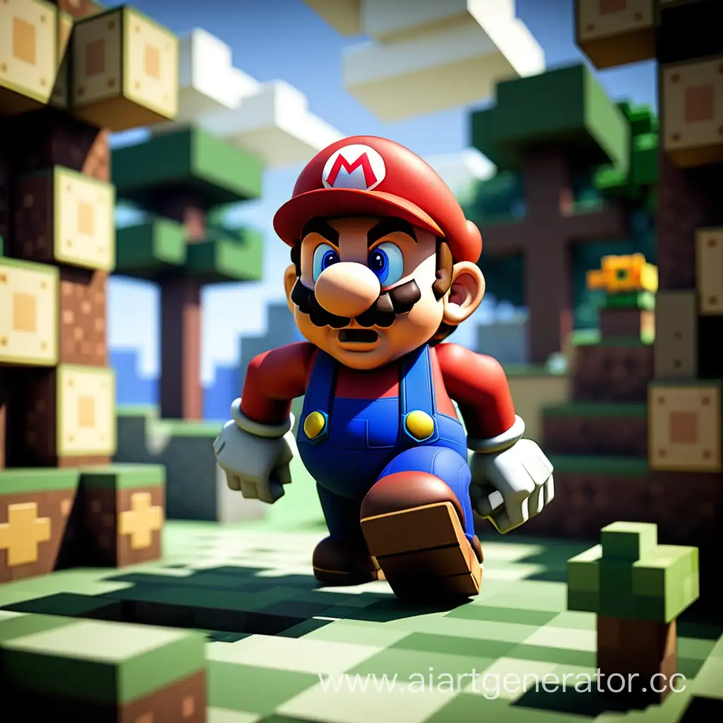 Mario-Adventure-in-Minecraft-Iconic-Plumber-Explores-Blocky-Worlds