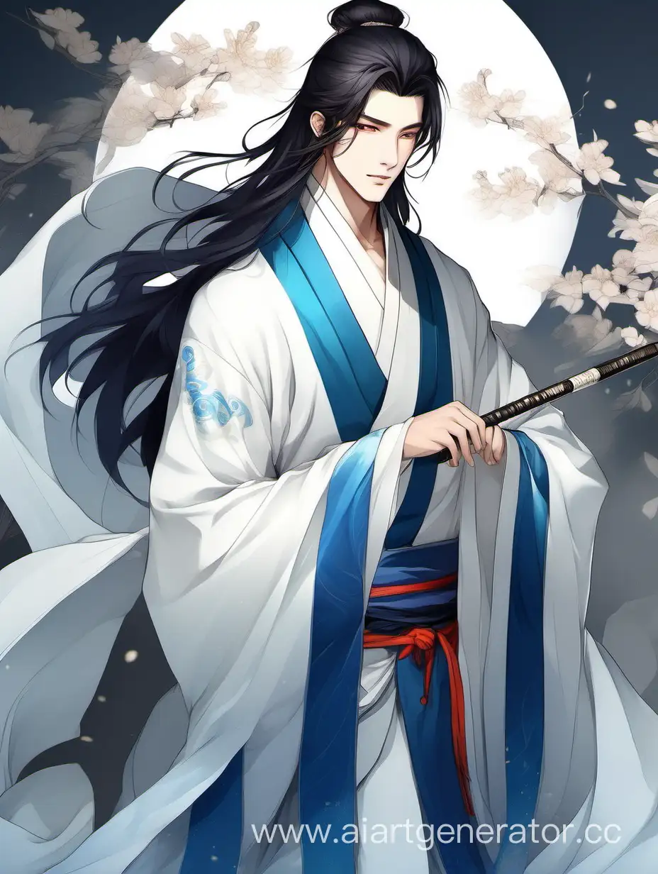 Graceful-Young-Man-in-Elegant-Hanfu-and-Furtrimmed-Cloak