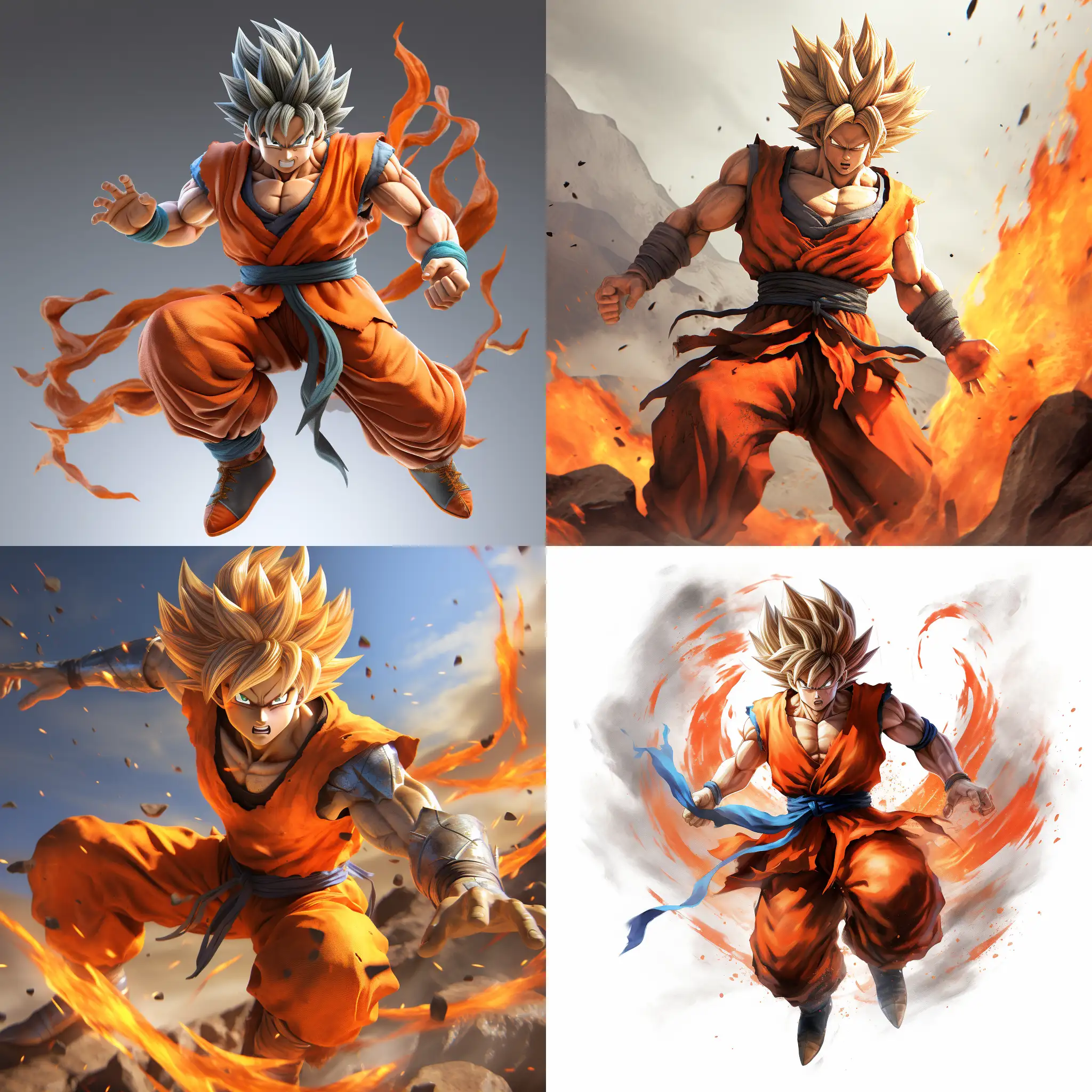 Goku, dinamic pose, high quality