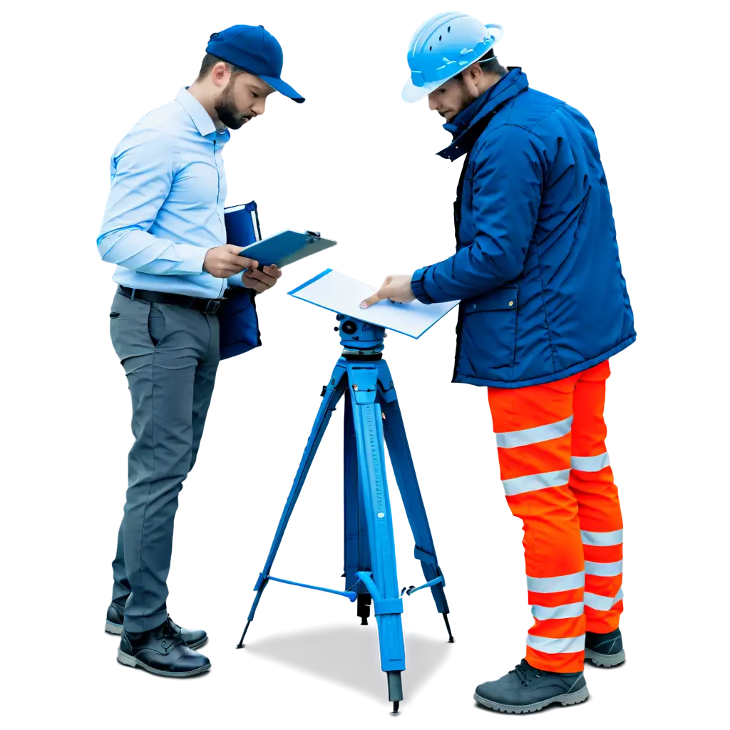 people doing work as a land survey at the roadside