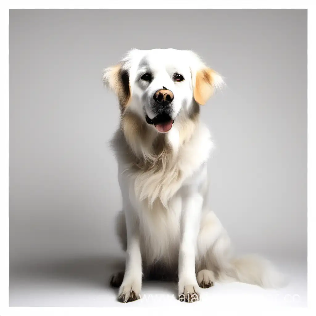 светлая собака на белом фоне