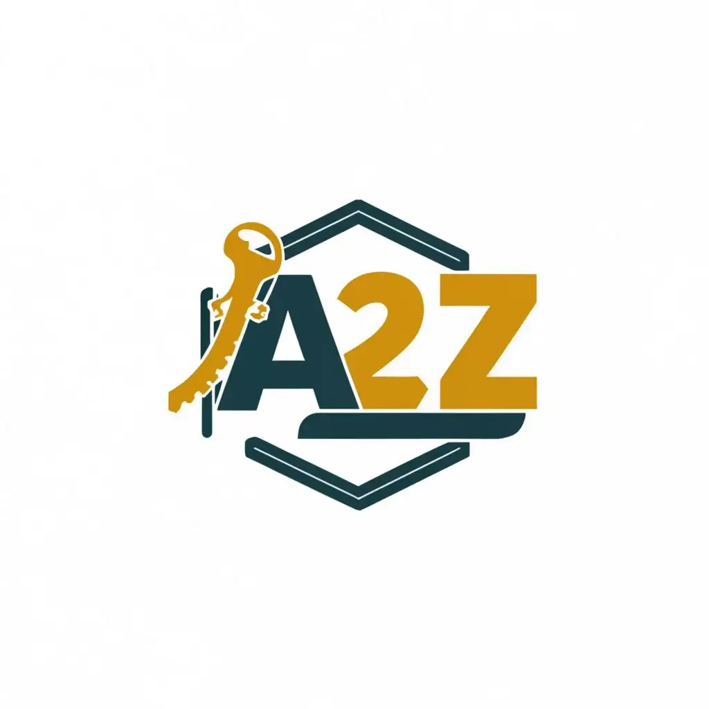 logo, Locksmith, with the text "A2Z", typography, be used in Construction industry