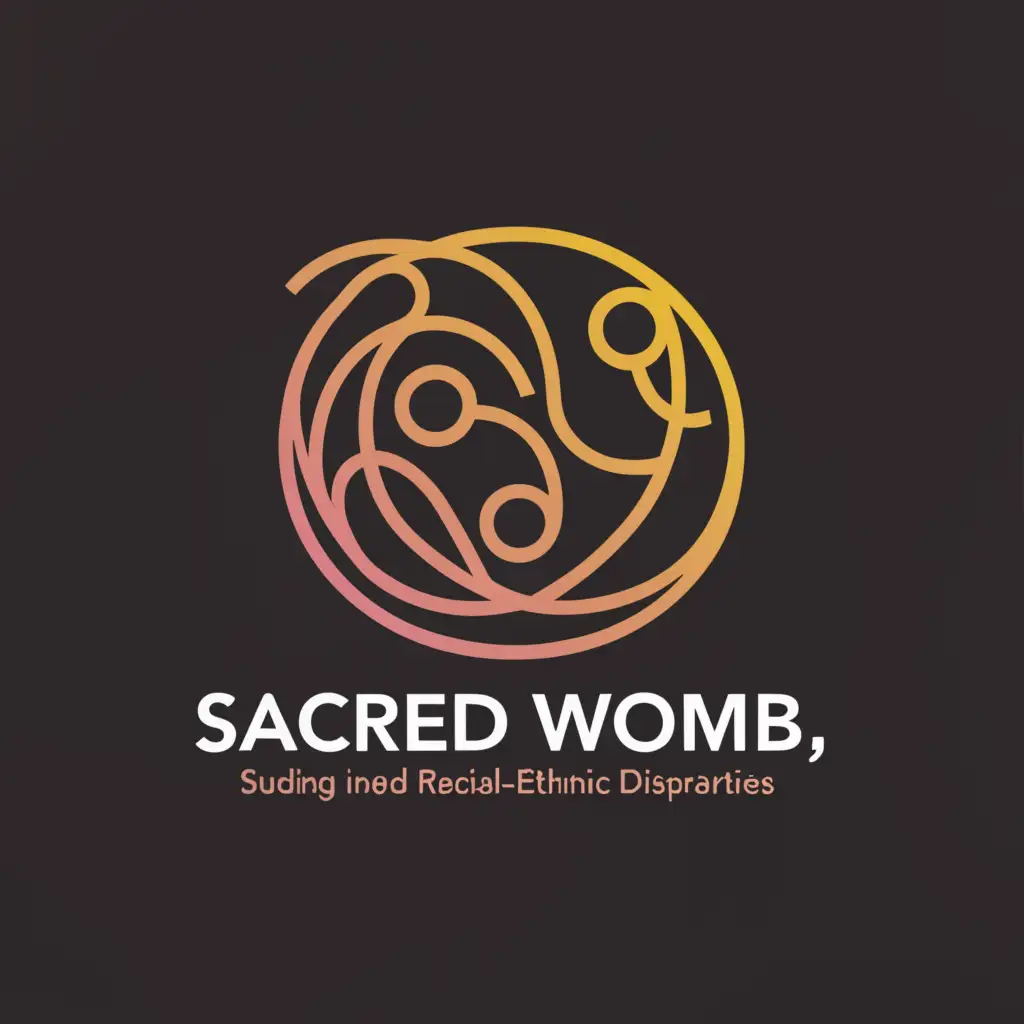 a logo design,with the text "SACRED WOMB - Studying Associations Between Cervical Racial/Ethnic Disparities & Women's Microbiome", main symbol:Womb,Moderate,be used in Education industry,clear background