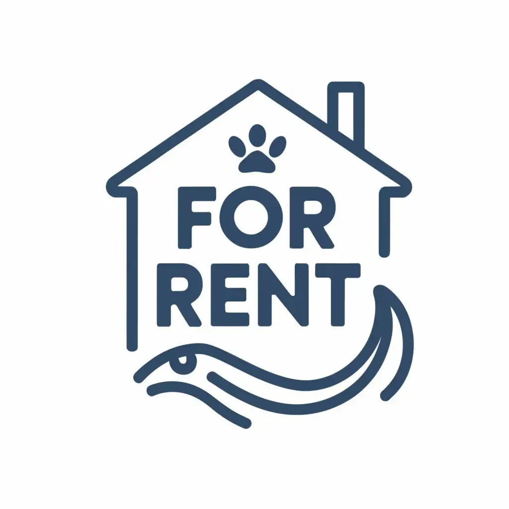 logo, For Rent, with the text "For Rent", typography, be used in Animals Pets industry