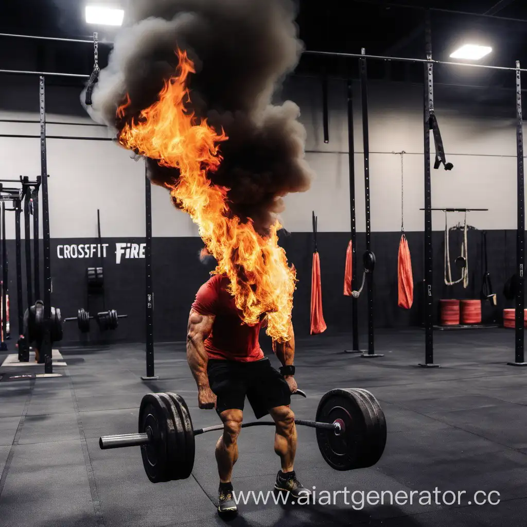 HighIntensity-CrossFit-Workout-in-a-Dynamic-FireLit-Setting