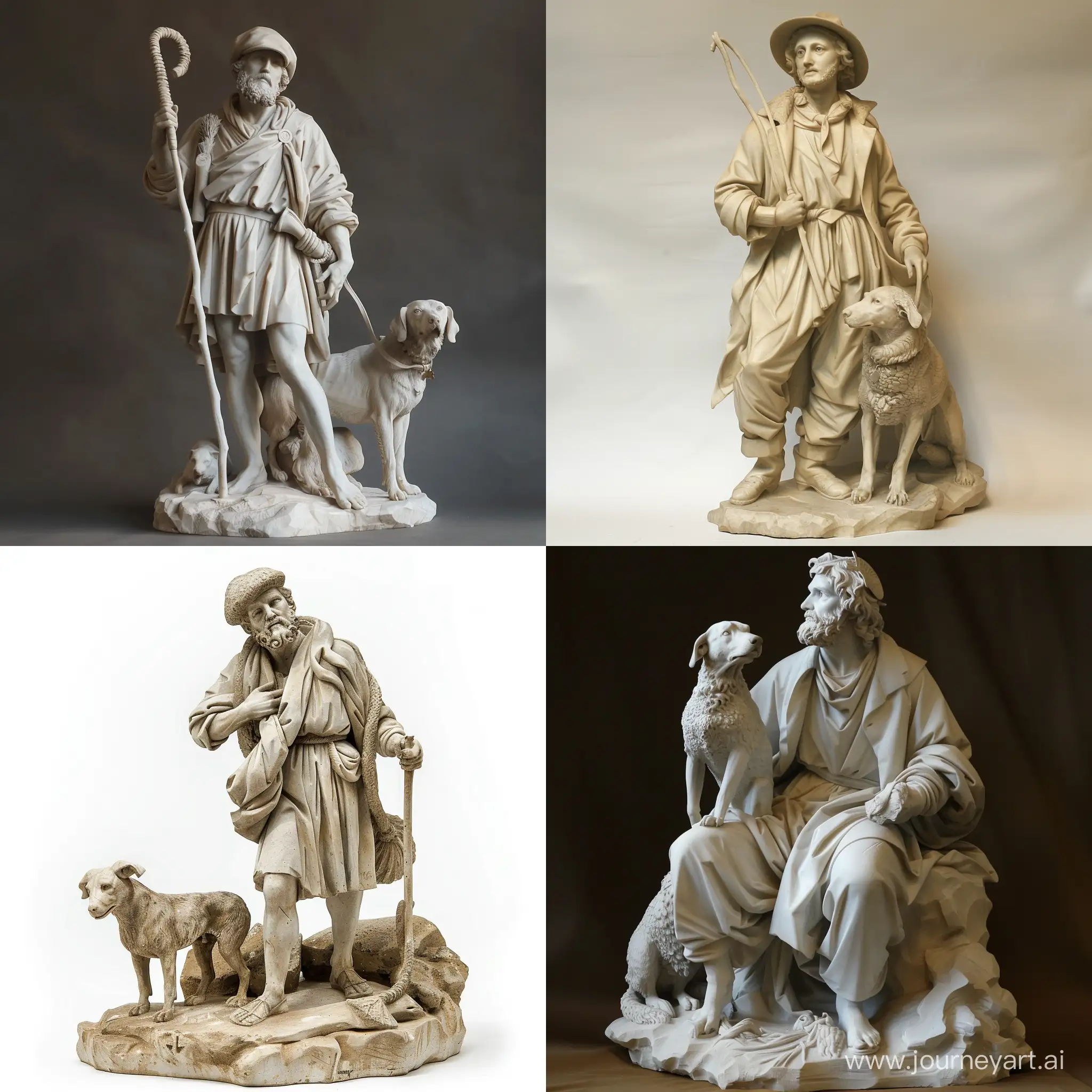 Michelangelo-Style-Sculpture-Shepherd-and-Dog