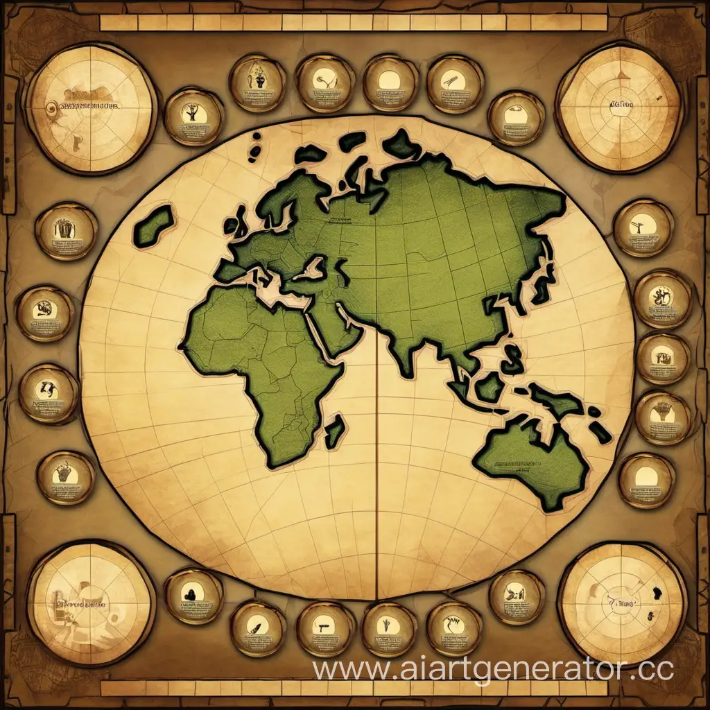 Tabletop-Game-Board-with-Continent-Theme