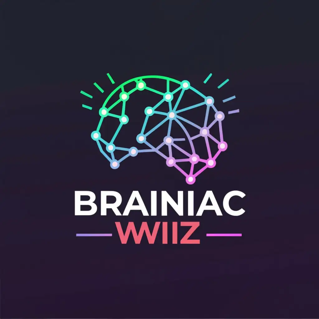 a logo design,with the text "brainiacWiz", main symbol:brain,Moderate,clear background
