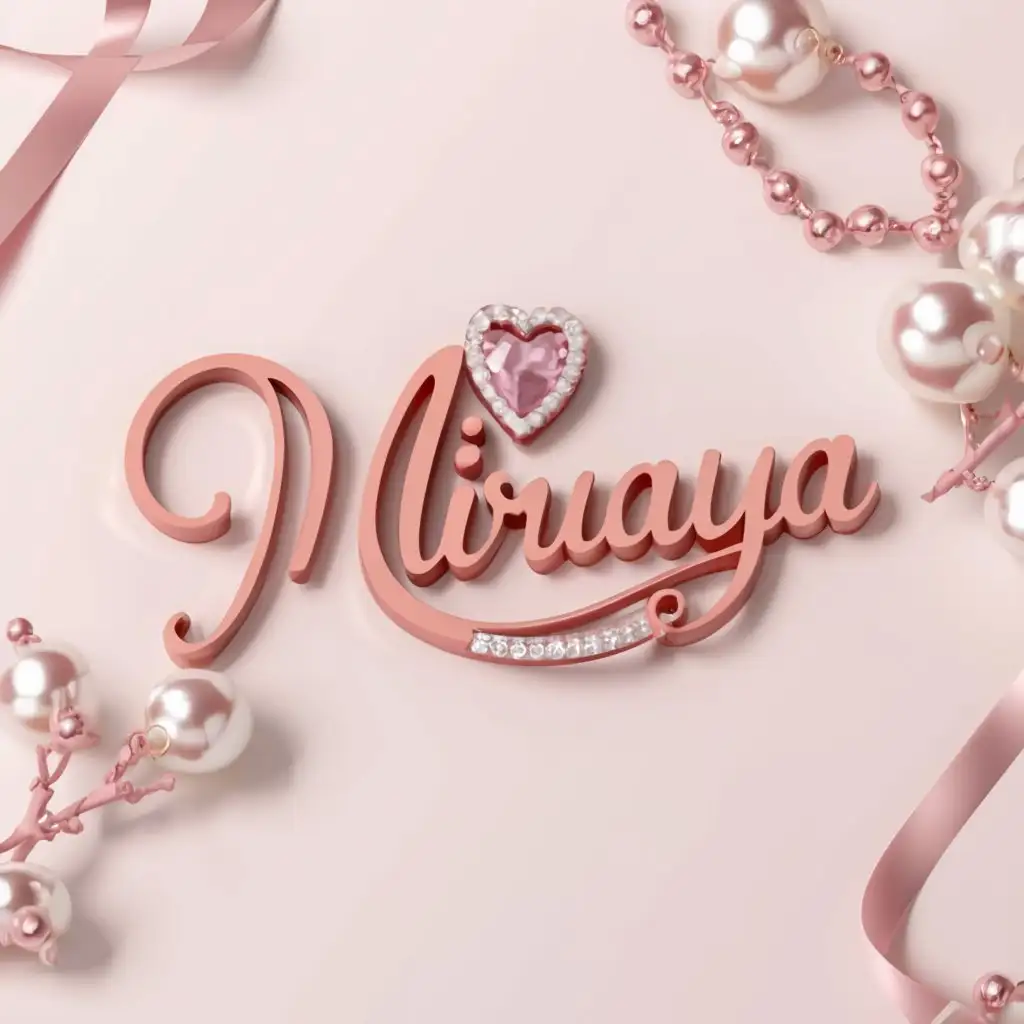 LOGO-Design-for-Mirnaya-Accessories-Chic-Pink-Violet-3D-Emblem-with-Pearls-Heart-and-Butterfly