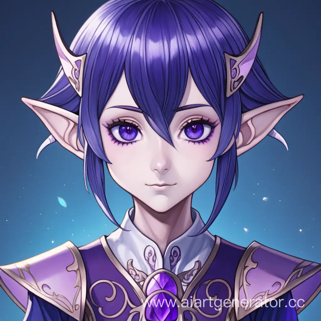 Mystical-Anime-Elf-with-Dark-Blue-Hair-and-Violet-Eyes