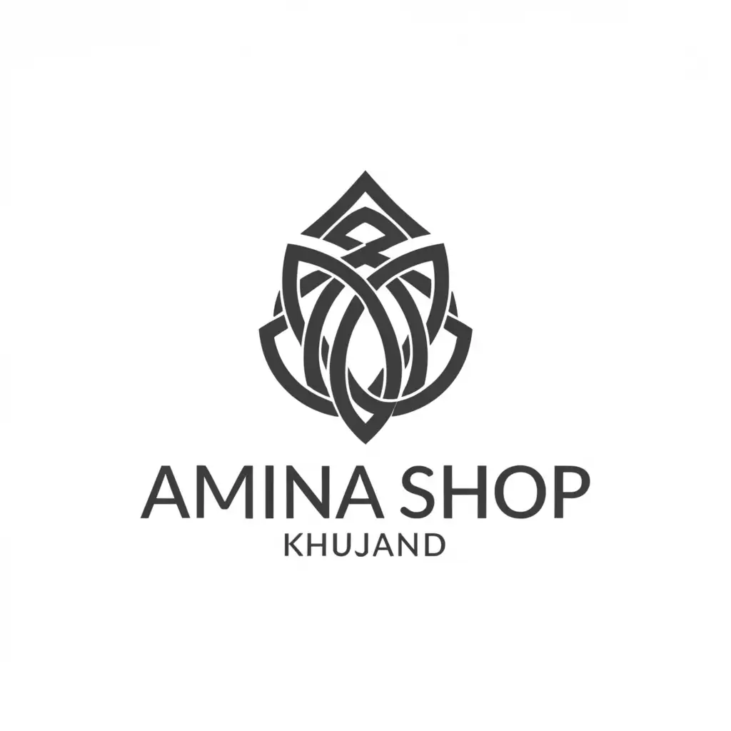 a logo design,with the text "Amina Shop Khujand", main symbol:Bags shoes,complex,be used in Home Family industry,clear background