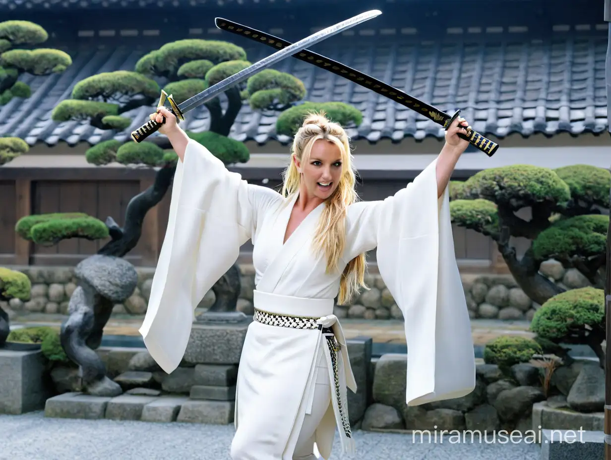 Britney Spears, samurai, em guarda, japão