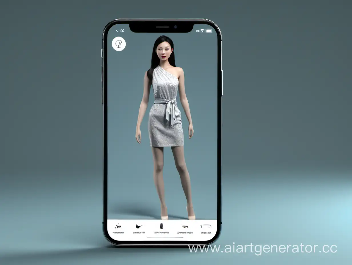 Мобильное приложение с китайской моделью где можно выбрать одежду в формате 3D перед ее примеркой
