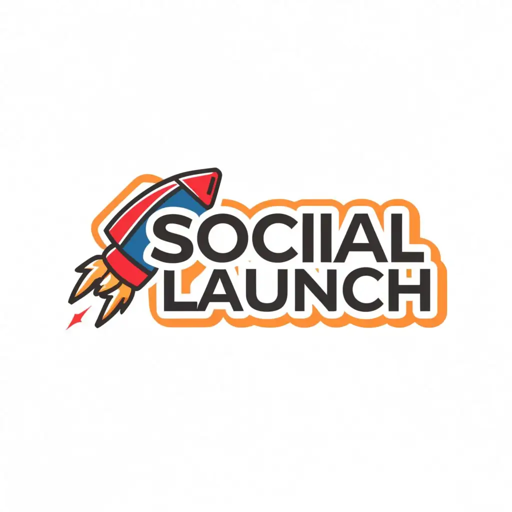 a logo design,with the text "Social Launch", main symbol:Rocket,Moderate,be used in Internet industry,clear background