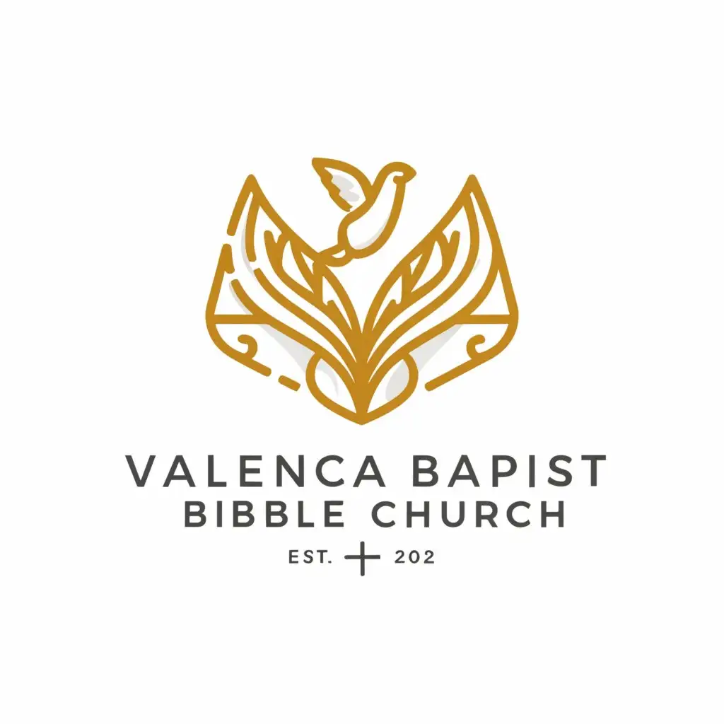 a logo design,with the text "valencia baptist bible church", main symbol:Holy Spirit and Holy Bible,Minimalistic,clear background