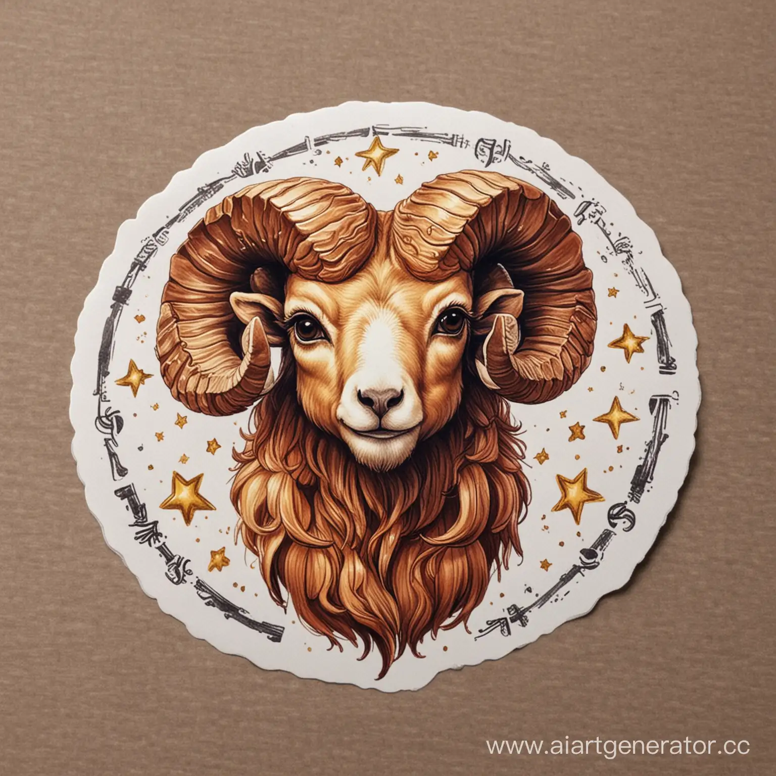 Vibrant-Aries-Zodiac-Sign-Sticker-Illustration