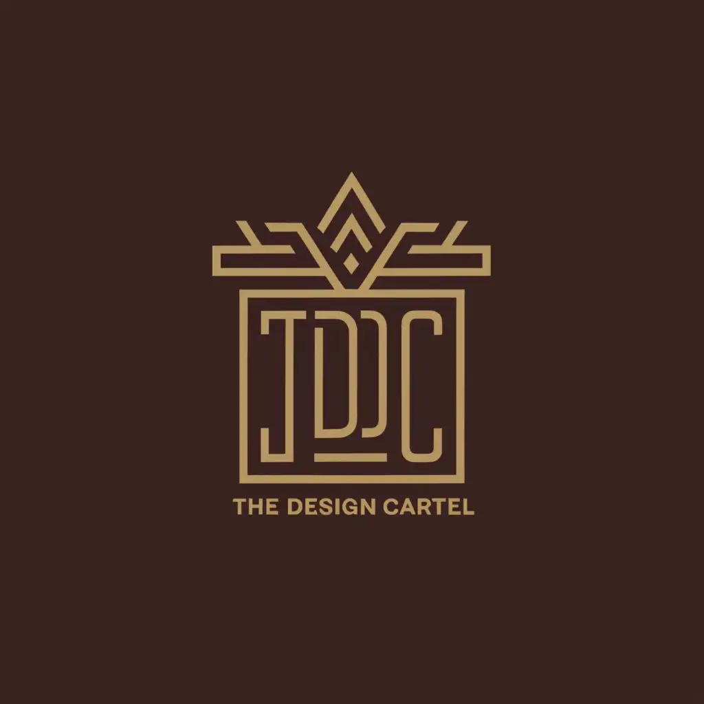 a logo design,with the text "THE DESIGN CARTEL", main symbol:The logo features the initials "TDC" in a stylish, modern font, with the letters intricately designed to resemble architectural structures or interior design elements. The 'T' could be stylized as a pillar or column, while the 'D' and 'C' could incorporate geometric shapes or patterns reminiscent of interior design motifs.

The color scheme would consist of a rich royale maroon for the initials, symbolizing sophistication and elegance, while the accents or embellishments within the letters would be in golden color, representing luxury and prestige.

This design aims to convey the professionalism and creativity of 'THE DESIGN CARTEL,' capturing the essence of architecture and interior design within a sleek and memorable logo,Moderate,be used in Construction industry,clear background
BACKGROUND SHOULD BE MAROON
